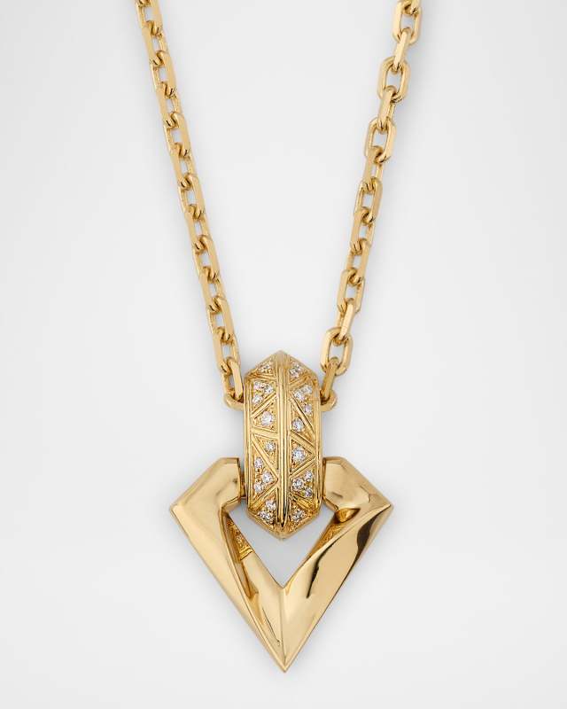 18K Brute Flux Small Diamond Pendant Necklace
